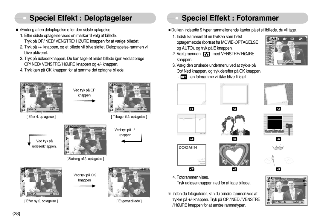 Samsung EC-S1000SBB/E1 manual Speciel Effekt Fotorammer 