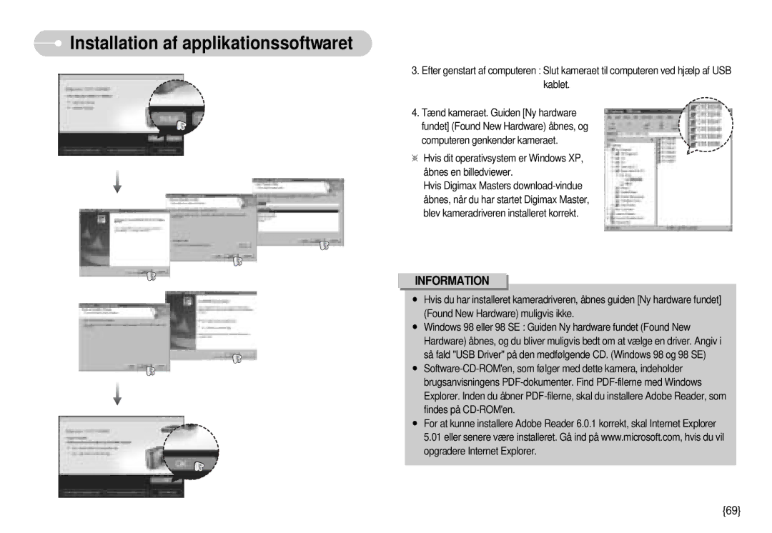 Samsung EC-S1000SBB/E1 manual Installation af applikationssoftwaret 