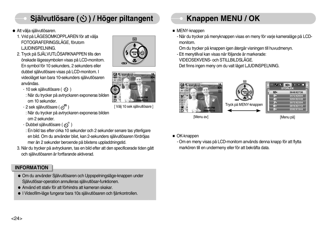 Samsung EC-S1000SBB/E1 manual Knappen Menu / OK, Ljudinspelning 