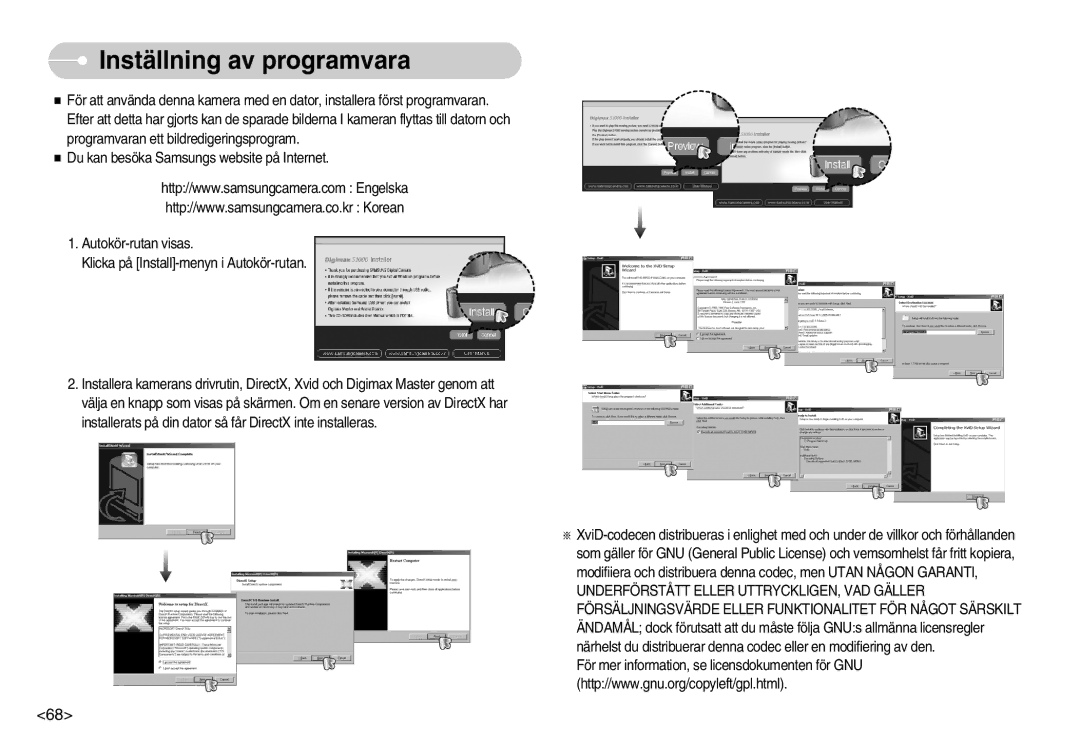 Samsung EC-S1000SBB/E1 manual Inställning av programvara 