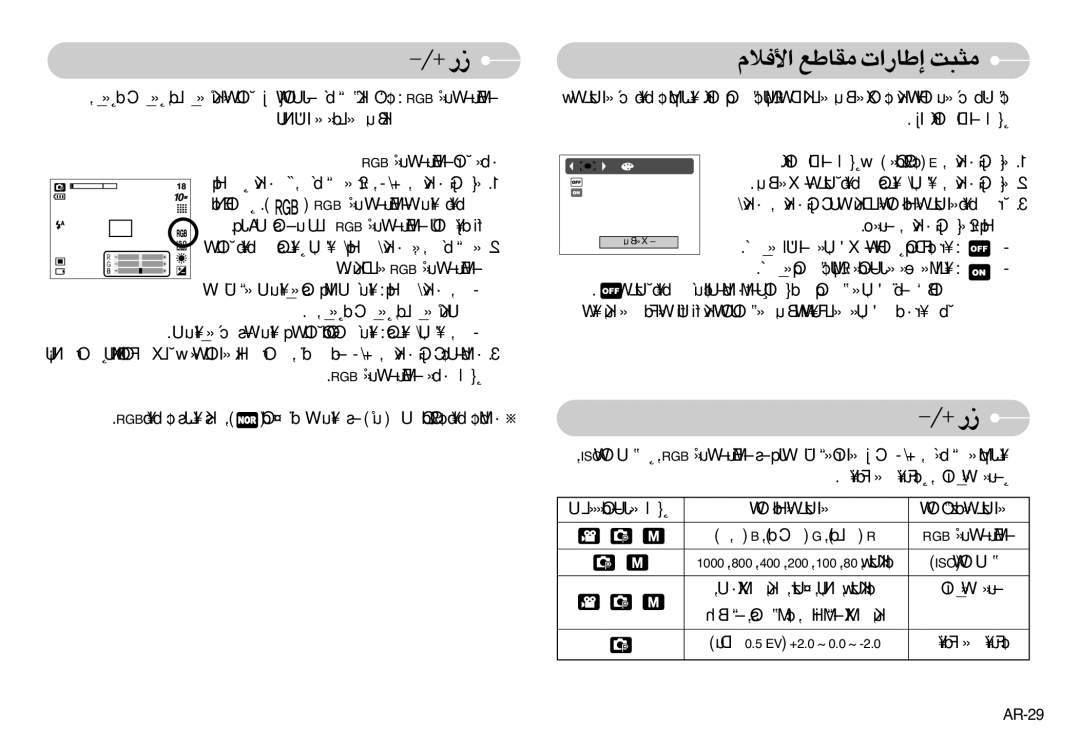 Samsung EC-S1030BDA/SP, EC-S1030BDA/AS, EC-S1030SBB/AS, EC-S1030SDD/AS, EC-S1030BBB/TR manual +/ ¸, ≠öÂ« ±IUl ≈U¸«‹ ±∏∂X, AR-29 