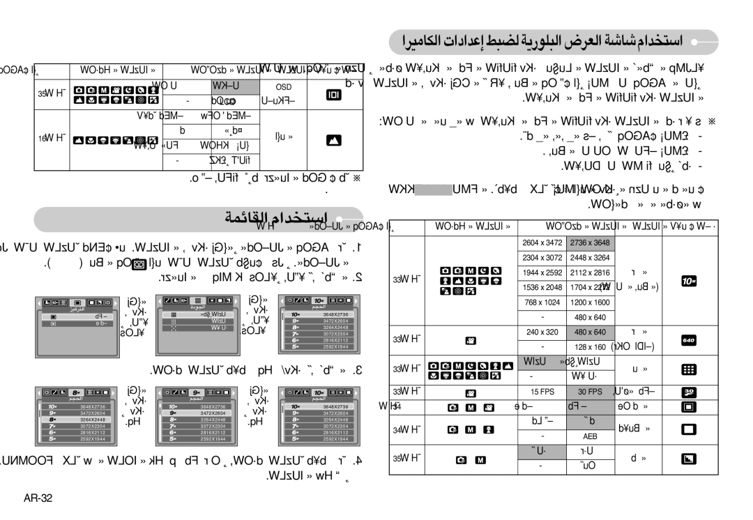 Samsung EC-S1030SBB/TR, EC-S1030BDA/AS, EC-S1030SBB/AS, EC-S1030SDD/AS, EC-S1030BBB/TR, EC-S1030BDA/SP «∞IUzLW «ß∑ªb«Â, AR-32 