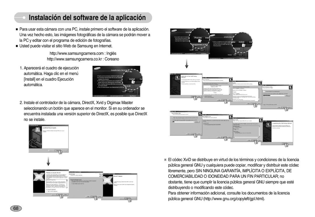 Samsung EC-S1030SBB/AS, EC-S1030SBA/E1, EC-S1030BDC/DE, EC-S1030BBA/E1 manual Instalación del software de la aplicación 