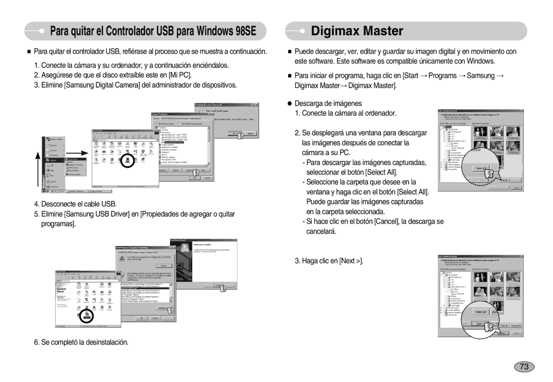 Samsung EC-S1030SBB/AS, EC-S1030SBA/E1, EC-S1030BDC/DE, EC-S1030BBA/E1, EC-S1030BDA/AS manual Digimax Master 