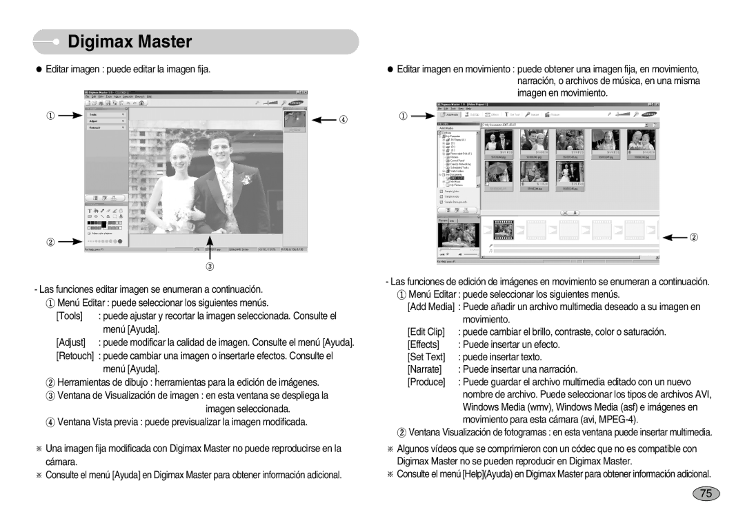 Samsung EC-S1030BDC/DE, EC-S1030SBA/E1, EC-S1030BBA/E1, EC-S1030BDA/AS, EC-S1030SBB/AS manual Digimax Master 