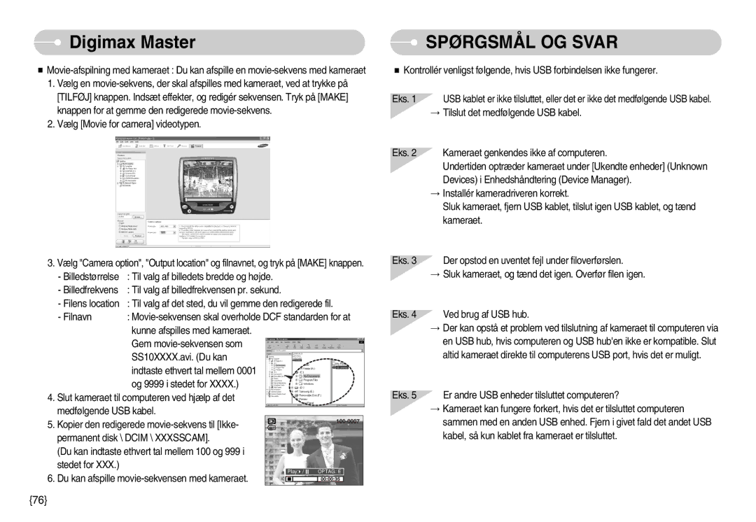 Samsung EC-S1030SBA/FI, EC-S1030SDC/DE, EC-S1030BDC/DE, EC-S1030SBB/E2, EC-S1030BBC/E2, EC-S1030SBC/E2 manual Spørgsmål OG Svar 