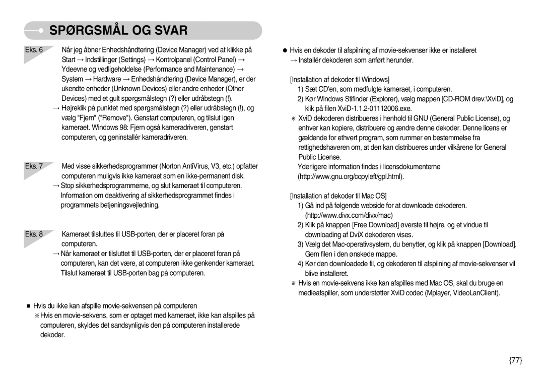 Samsung EC-S1030SDC/DE, EC-S1030SBA/FI, EC-S1030BDC/DE, EC-S1030SBB/E2, EC-S1030BBC/E2, EC-S1030SBC/E2 manual Spørgsmål OG Svar 