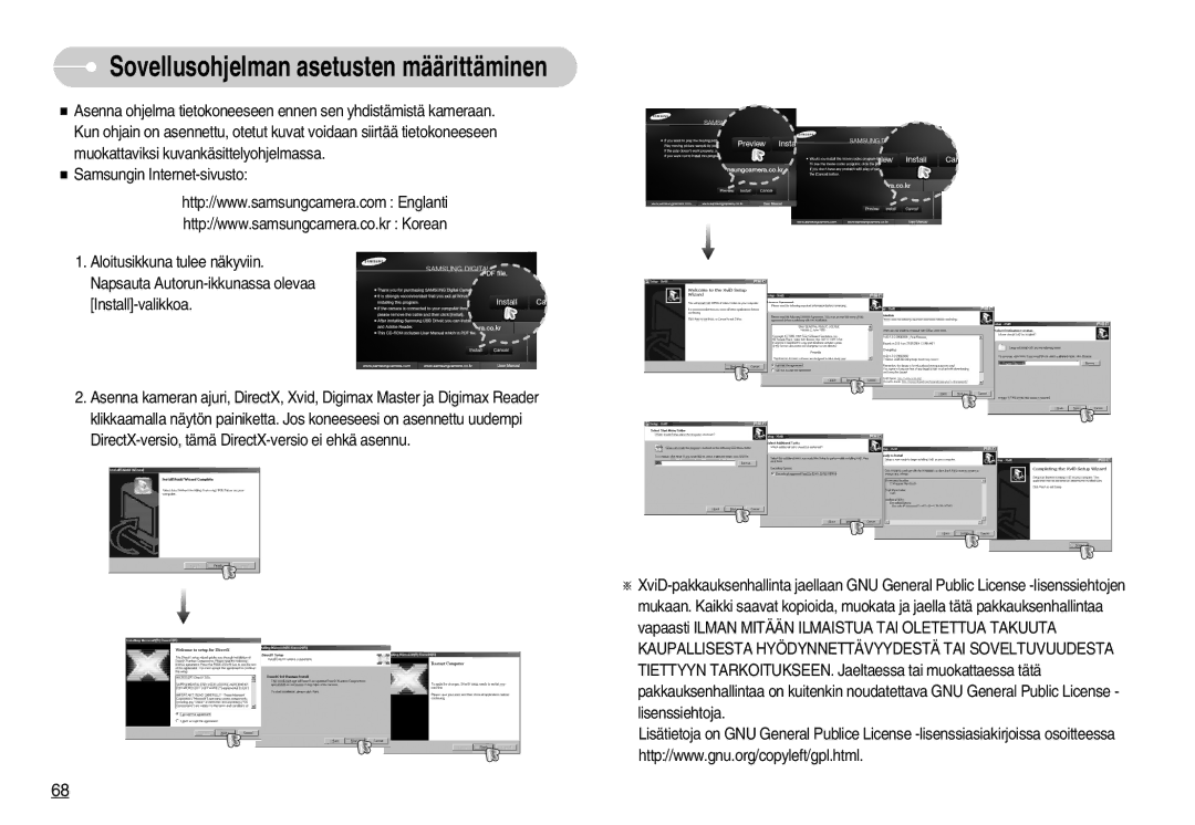 Samsung EC-S1030BBA/FI, EC-S1030SBA/FI, EC-S1030SDC/DE, EC-S1030BDC/DE manual Sovellusohjelman asetusten määrittäminen 