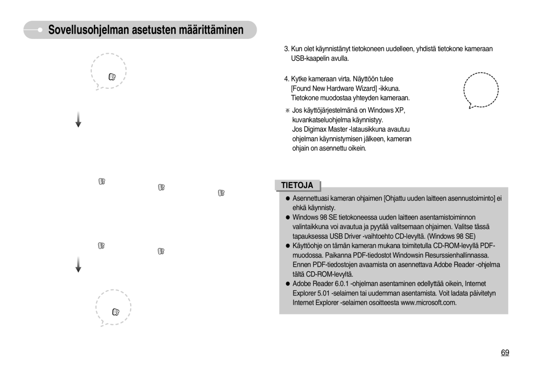 Samsung EC-S1030SBA/FI, EC-S1030SDC/DE, EC-S1030BDC/DE, EC-S1030SBB/E2 manual Sovellusohjelman asetusten määrittäminen 