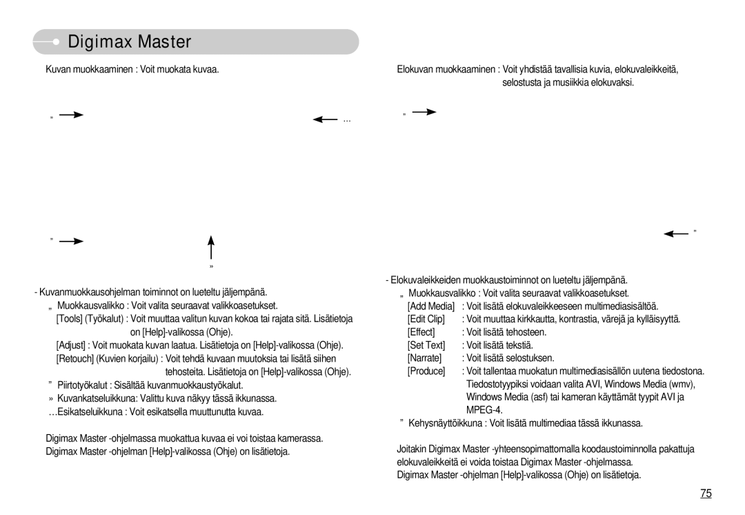 Samsung EC-S1030BBA/FI, EC-S1030SBA/FI, EC-S1030SDC/DE, EC-S1030BDC/DE, EC-S1030SBB/E2, EC-S1030BBC/E2 manual Digimax Master 