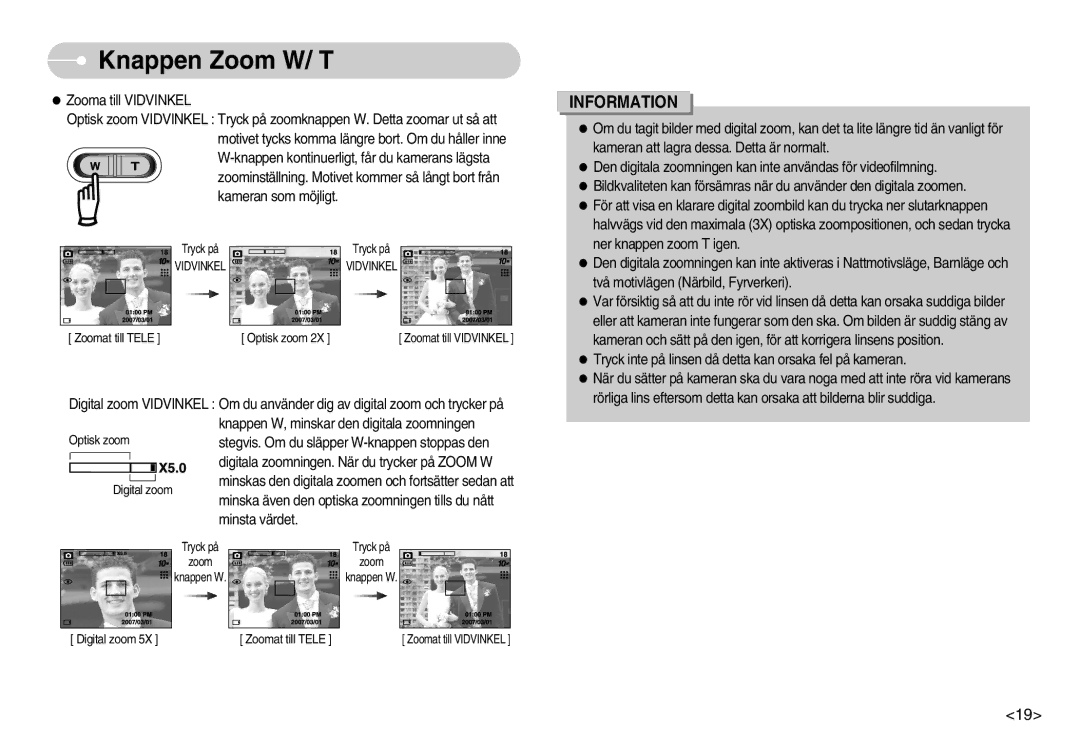 Samsung EC-S1030BBA/FI, EC-S1030SBA/FI, EC-S1030SDC/DE, EC-S1030BDC/DE, EC-S1030SBB/E2 manual Zoomat till Tele Optisk zoom 