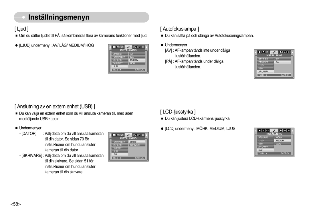 Samsung EC-S1030SBB/E2, EC-S1030SBA/FI, EC-S1030SDC/DE, EC-S1030BDC/DE, EC-S1030BBC/E2, EC-S1030SBC/E2, EC-S1030BBA/FI Ljud 