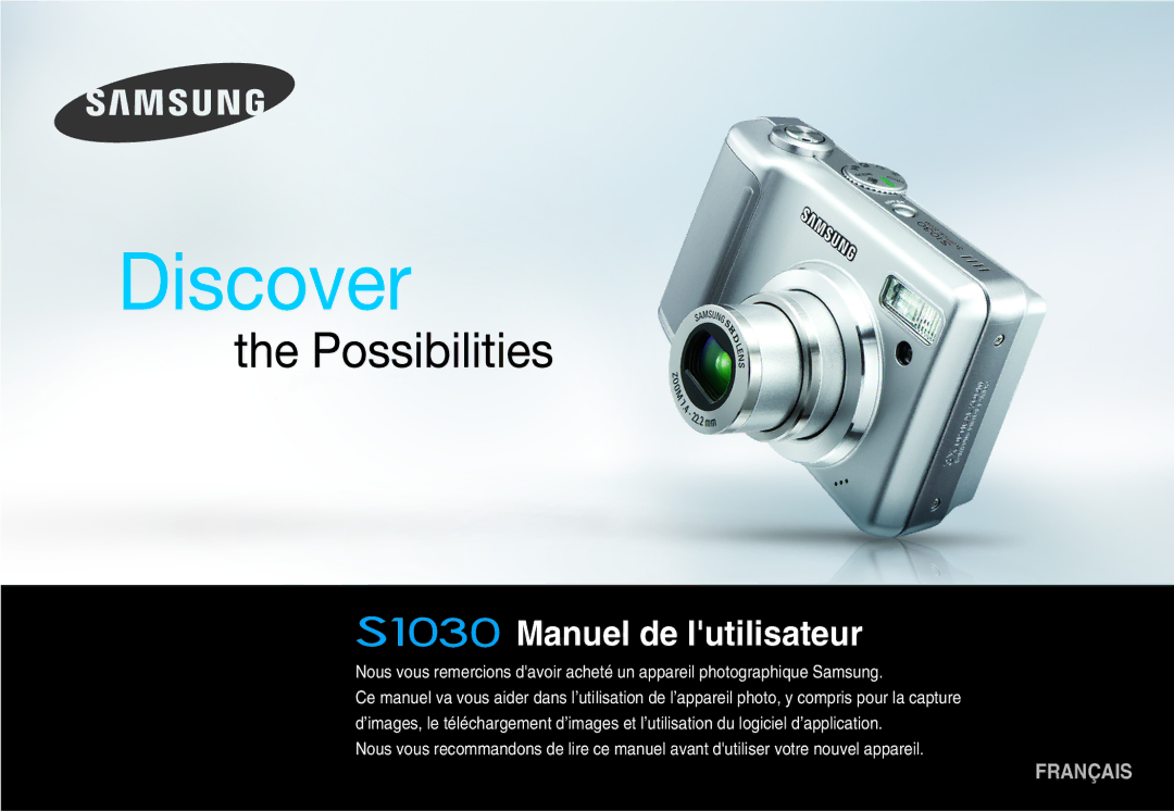 Samsung EC-S1030SBA/FI, EC-S1030SBA/FR, EC-S1030SDC/DE, EC-S1030SBB/FR, EC-S1030SBA/E1 manual Manuel de lutilisateur 