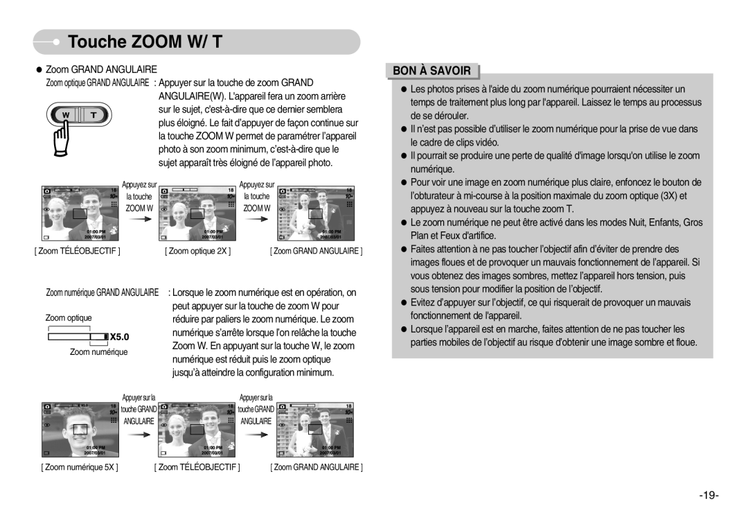 Samsung EC-S1030SDC/DE manual De se dérouler, Le cadre de clips vidéo, Numérique, Appuyez à nouveau sur la touche zoom T 