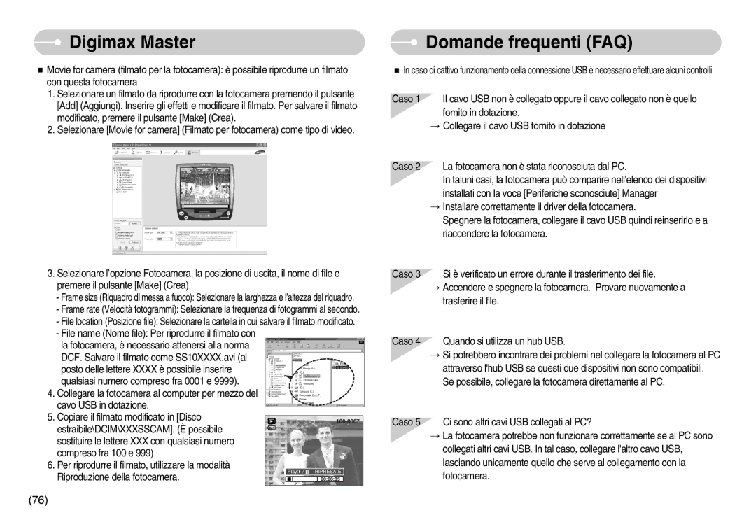 Samsung EC-S1030SBA/IT, EC-S1030SDC/DE, EC-S1030SBA/E1, EC-S1030BDC/DE, EC-S1030SBB/E2, EC-S1030BBB/IT Domande frequenti FAQ 