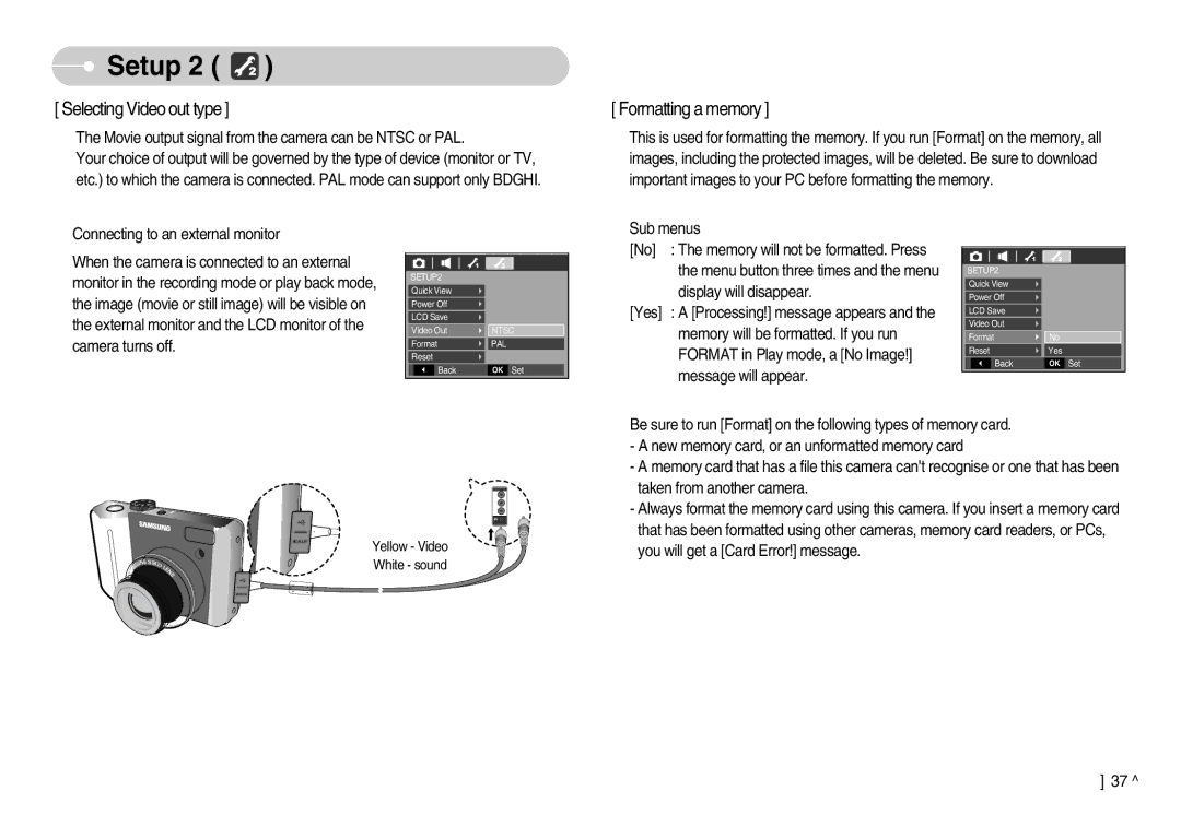 Samsung EC-S1050SFH/E2, EC-S1050BDA/DE, EC-S1050SBB/E2, EC-S1050SBA/FR, EC-S1050BBA/FR, STC-S1050S Selecting Video out type 