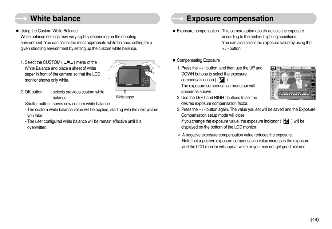 Samsung EC-S1050SBA/IT, EC-S1050BDA/DE, EC-S1050SBB/E2, EC-S1050SBA/FR, EC-S1050BBA/FR, EC-S1050SDA/DE Exposure compensation 