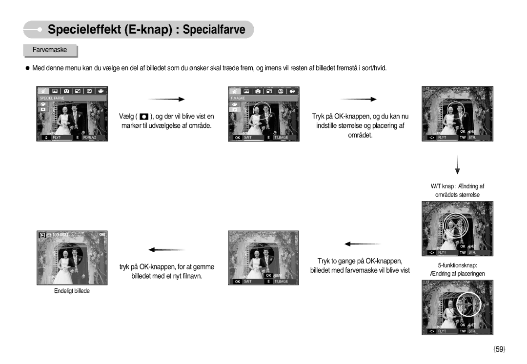 Samsung EC-S1050SFG/E2, EC-S1050BDA/DE, EC-S1050SBB/E2 manual Tryk på OK-knappen, for at gemme Billedet med et nyt filnavn 