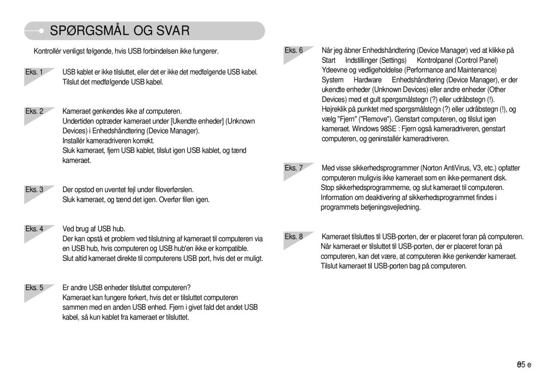 Samsung EC-S1050BBC/E2, EC-S1050BDA/DE, EC-S1050SBB/E2, EC-S1050SDA/DE, EC-S1050BBB/E2, EC-S1050SFG/E2 manual Spørgsmål OG Svar 