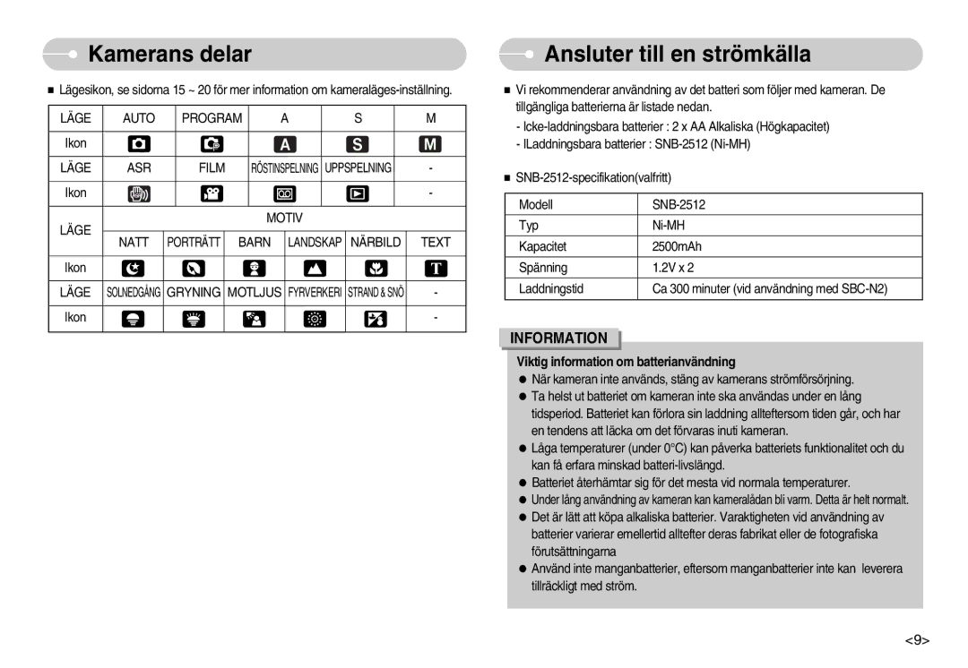 Samsung EC-S1050BBB/E2, EC-S1050BDA/DE, EC-S1050SBB/E2, EC-S1050SDA/DE, EC-S1050SFG/E2 manual Ansluter till en strömkälla 