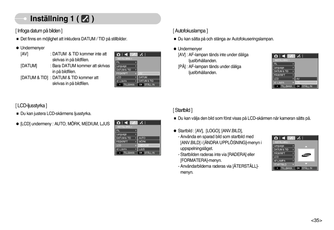 Samsung EC-S1050SBB/E2, EC-S1050BDA/DE, EC-S1050SDA/DE, EC-S1050BBB/E2, EC-S1050SFG/E2, EC-S1050BBC/E2 Autofokuslampa, Datum 