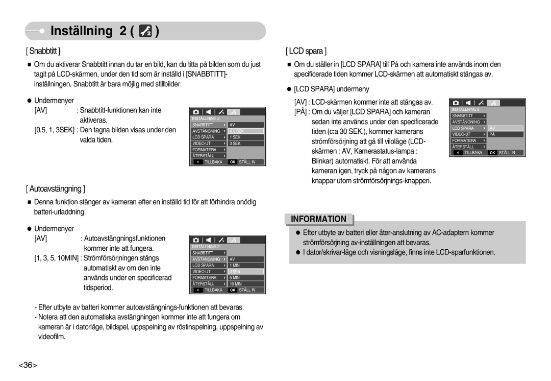 Samsung EC-S1050SDA/DE, EC-S1050BDA/DE, EC-S1050SBB/E2, EC-S1050BBB/E2, EC-S1050SFG/E2, EC-S1050BBC/E2 manual Snabbtitt 