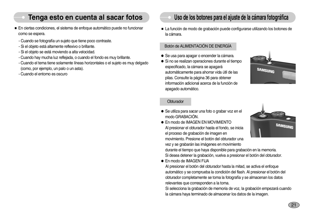 Samsung EC-S1050BDB/AS, EC-S1050BDA/DE, EC-S1050SDA/DE manual Uso de los botones para el ajuste de la cámara fotográfica 