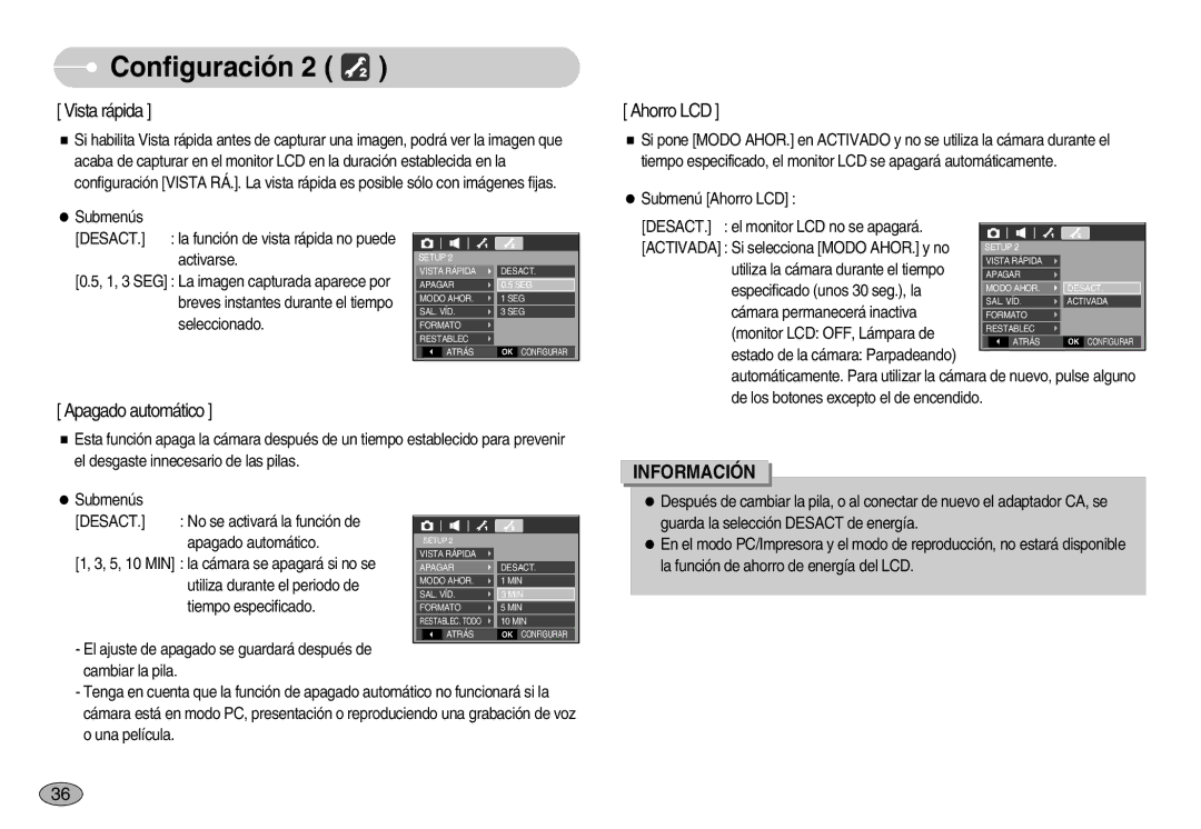 Samsung EC-S1050SDA/DE, EC-S1050BDA/DE, EC-S1050BBA/E1, EC-S1050SBA/E1, EC-S1050BDB/AS, EC-S1050SBC/AS manual Vista rápida 