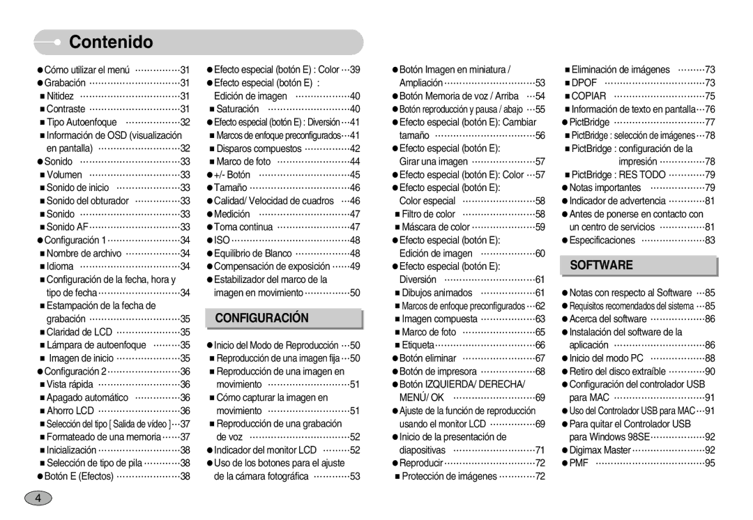 Samsung EC-S1050SBC/AS, EC-S1050BDA/DE, EC-S1050SDA/DE, EC-S1050BBA/E1, EC-S1050SBA/E1, EC-S1050BDB/AS manual Software 