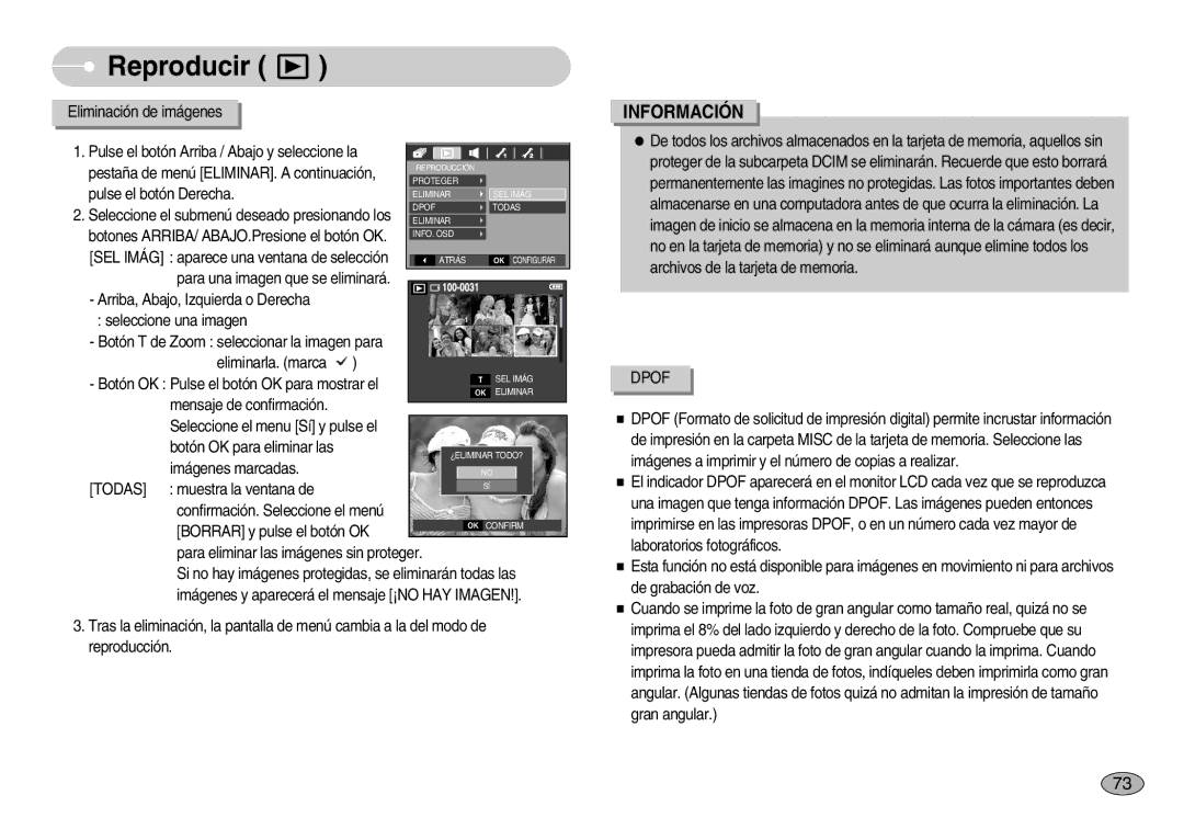 Samsung EC-S1050BBA/E1, EC-S1050BDA/DE, EC-S1050SDA/DE, EC-S1050SBA/E1, EC-S1050BDB/AS, EC-S1050SBC/AS Pulse el botón Derecha 