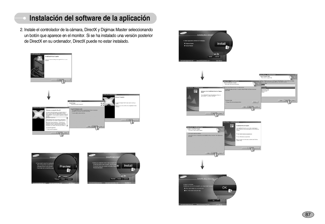 Samsung EC-S1050BDB/AS, EC-S1050BDA/DE, EC-S1050SDA/DE, EC-S1050BBA/E1 manual Instalación del software de la aplicación 