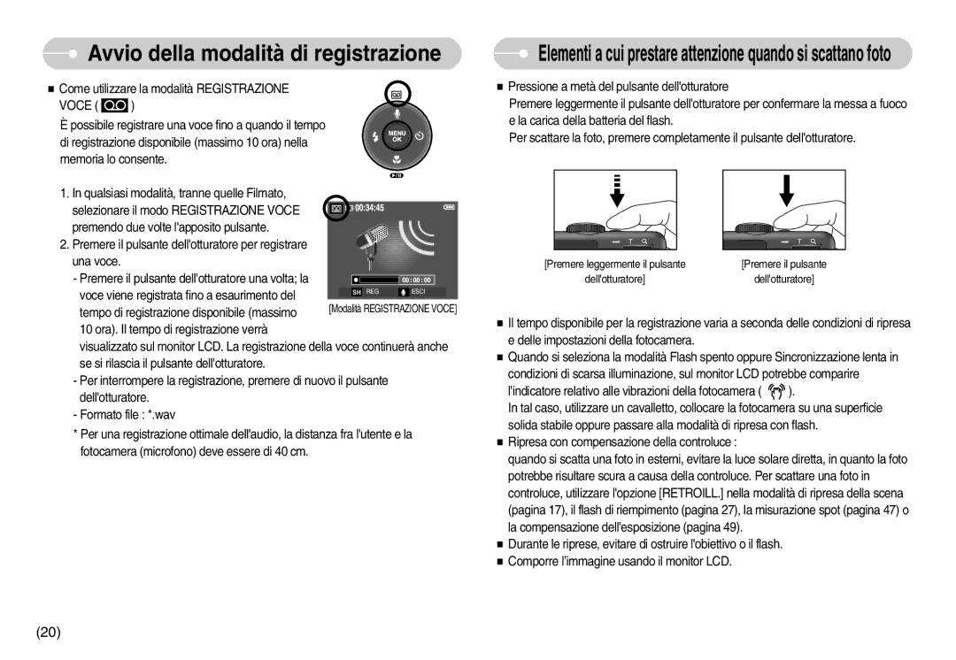 Samsung EC-S1050SBA/IT, EC-S1050BDA/DE, EC-S1050SDA/DE manual Elementi a cui prestare attenzione quando si scattano foto 