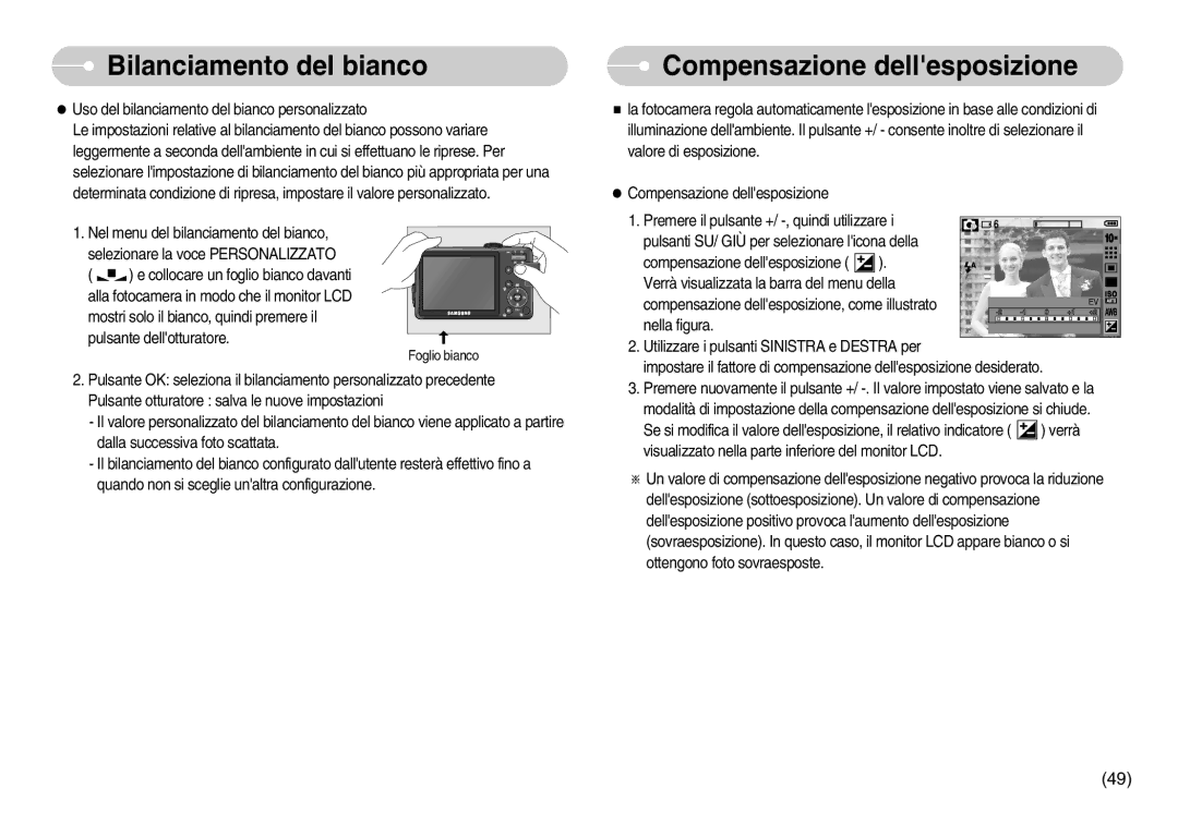 Samsung EC-S1050BBA/IT, EC-S1050BDA/DE, EC-S1050SDA/DE, STC-S1050S, EC-S1050SBA/IT, STC-S1050B Compensazione dellesposizione 