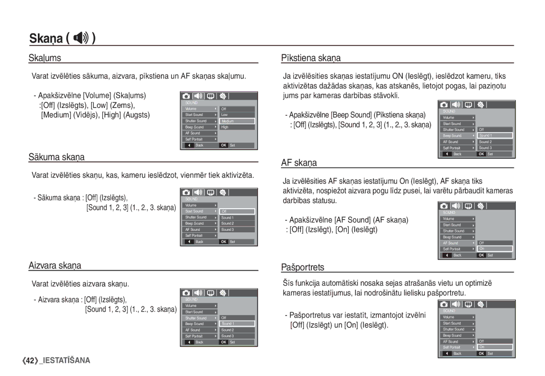 Samsung EC-S1060SBA/RU, EC-S1060BBA/RU manual Skaņa  