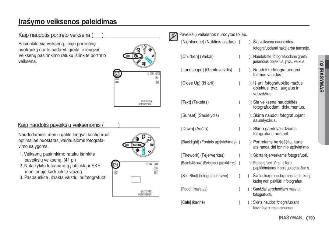 Samsung EC-S1060BBA/RU, EC-S1060SBA/RU manual Paspauskite užraktą vaizdui nufotografuoti 