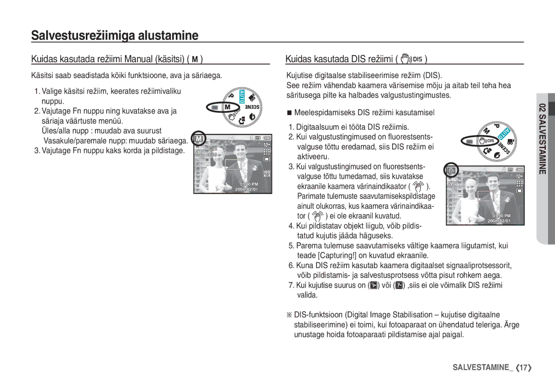 Samsung EC-S1060BBA/RU manual Kuidas kasutada režiimi Manual käsitsi ¸, Vajutage Fn nuppu kaks korda ja pildistage 