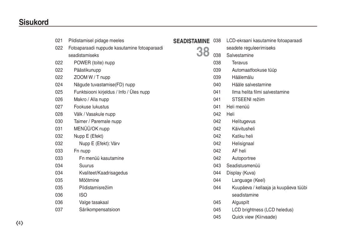 Samsung EC-S1060SBA/RU Pildistamisel pidage meeles, Seadete reguleerimiseks, Seadistamiseks Salvestamine, Seadistamine 