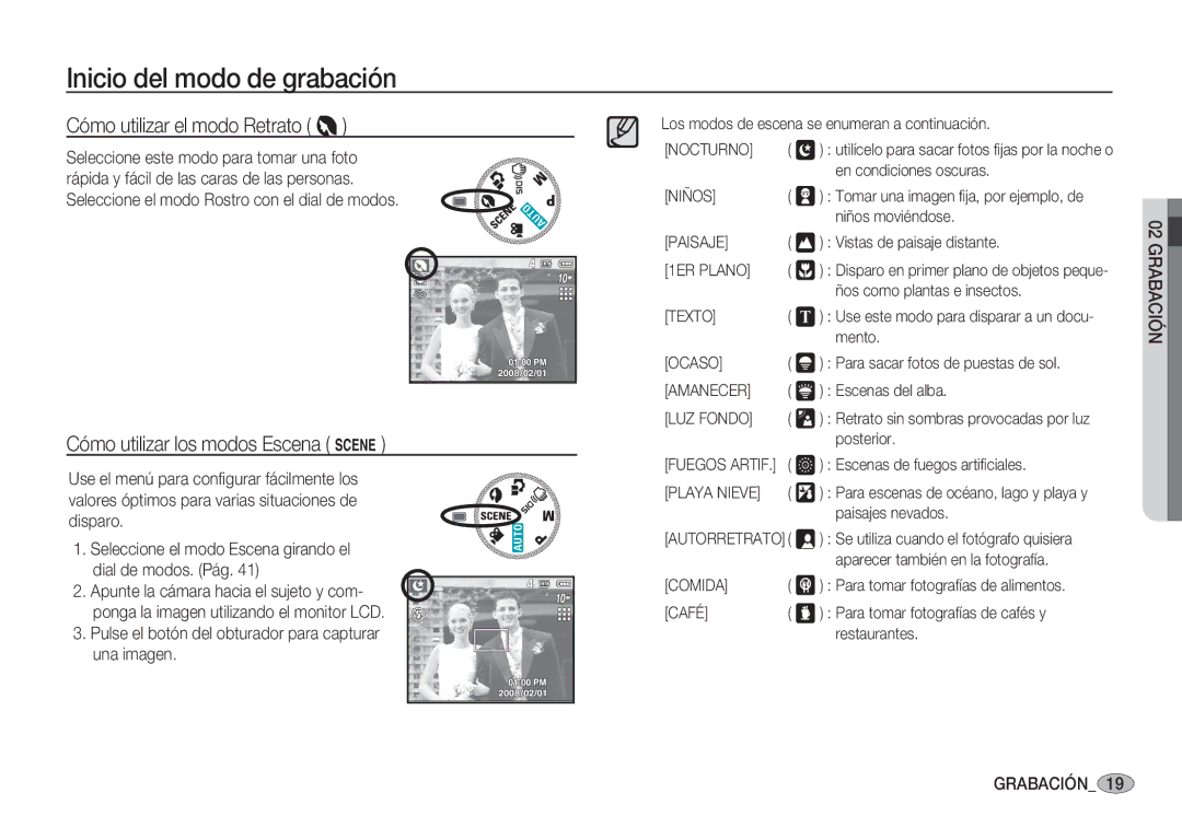 Samsung EC-S1060BBB/E1, EC-S1060BDA/E3, EC-S1060SDA/E3, EC-S1050BDA/DE, EC-S1050SDA/DE manual Cómo utilizar el modo Retrato 