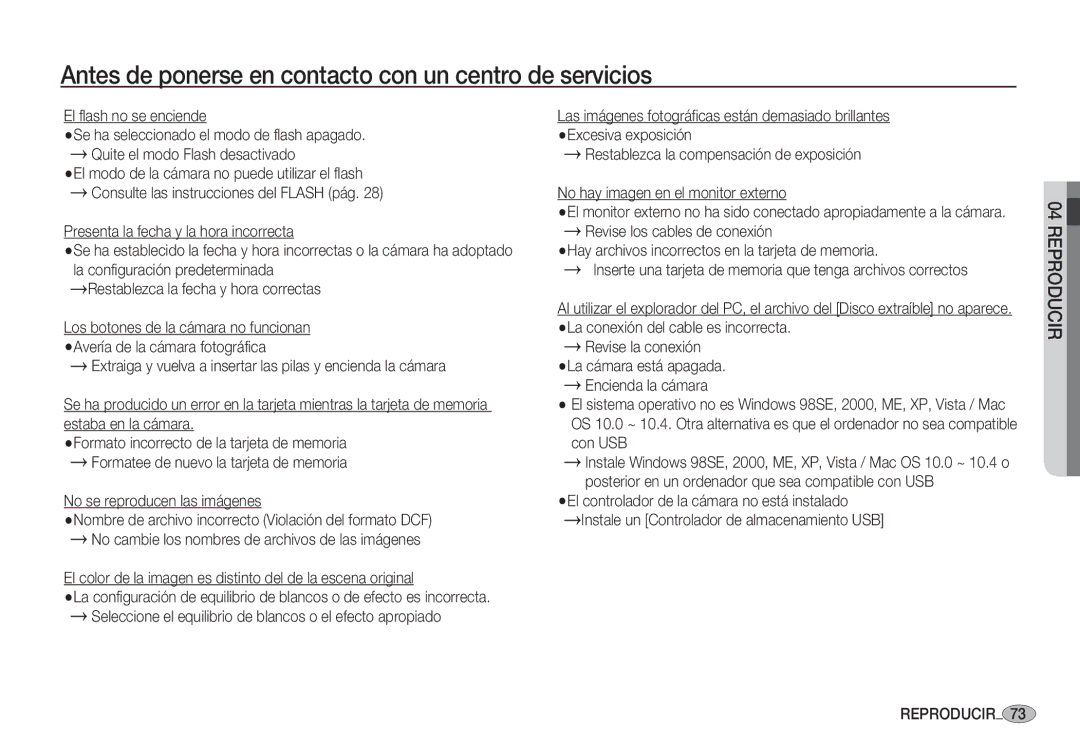 Samsung EC-S1050BDA/DE, EC-S1060BDA/E3, EC-S1060SDA/E3 manual El color de la imagen es distinto del de la escena original 