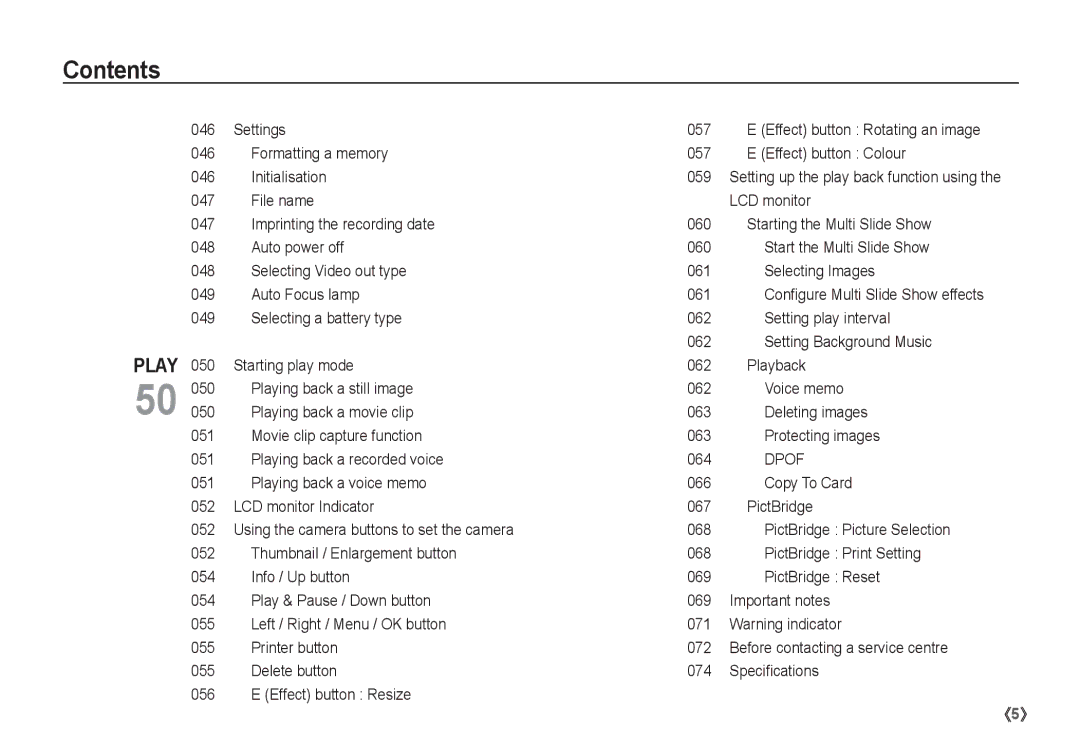 Samsung EC-S1050SBA/FR, EC-S1060BDA/E3 Settings 057, Effect button Rotating an image, Conﬁgure Multi Slide Show effects 