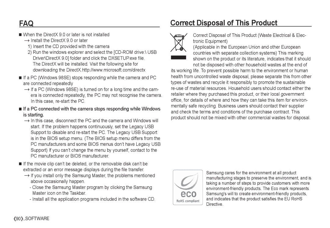 Samsung EC-S1060BBB/E1, EC-S1060BDA/E3, EC-S1060SDA/E3, EC-S1060SBA/E2, EC-S1050BDA/DE manual Correct Disposal of This Product 