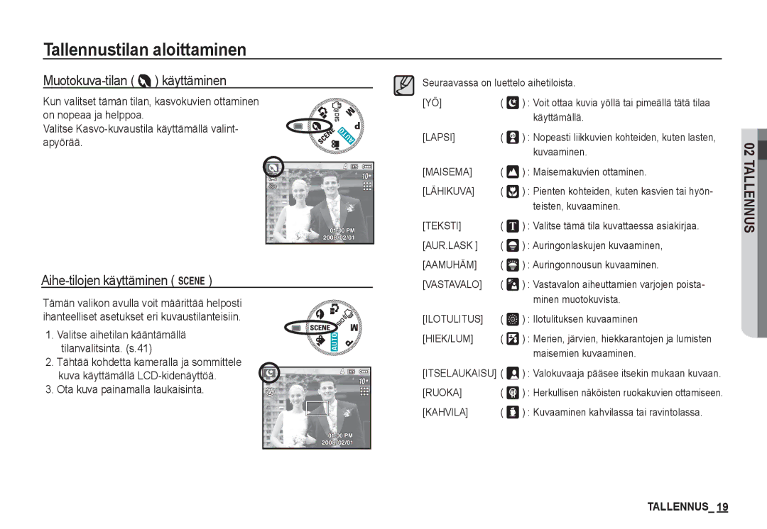 Samsung EC-S1050BBC/E2, EC-S1060BDA/E3, EC-S1060SDA/E3, EC-S1060SBA/E2, EC-S1050BDA/DE manual Muotokuva-tilan käyttäminen 