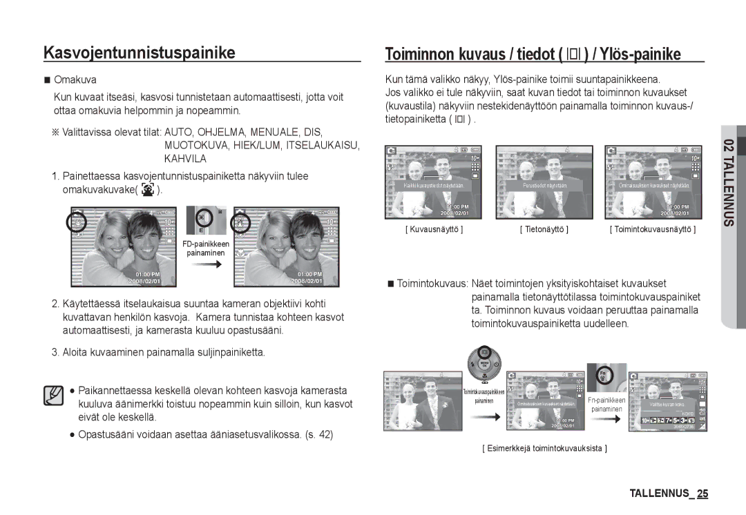 Samsung EC-S1050SBB/E2, EC-S1060BDA/E3, EC-S1060SDA/E3, EC-S1060SBA/E2 manual MUOTOKUVA, HIEK/LUM, ITSELAUKAISU, Kahvila 