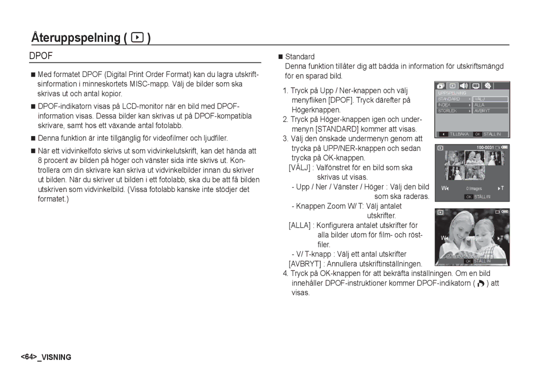 Samsung EC-S1050SBC/E2 manual Menyn Standard kommer att visas, Som ska raderas, Filer Knapp Välj ett antal utskrifter 