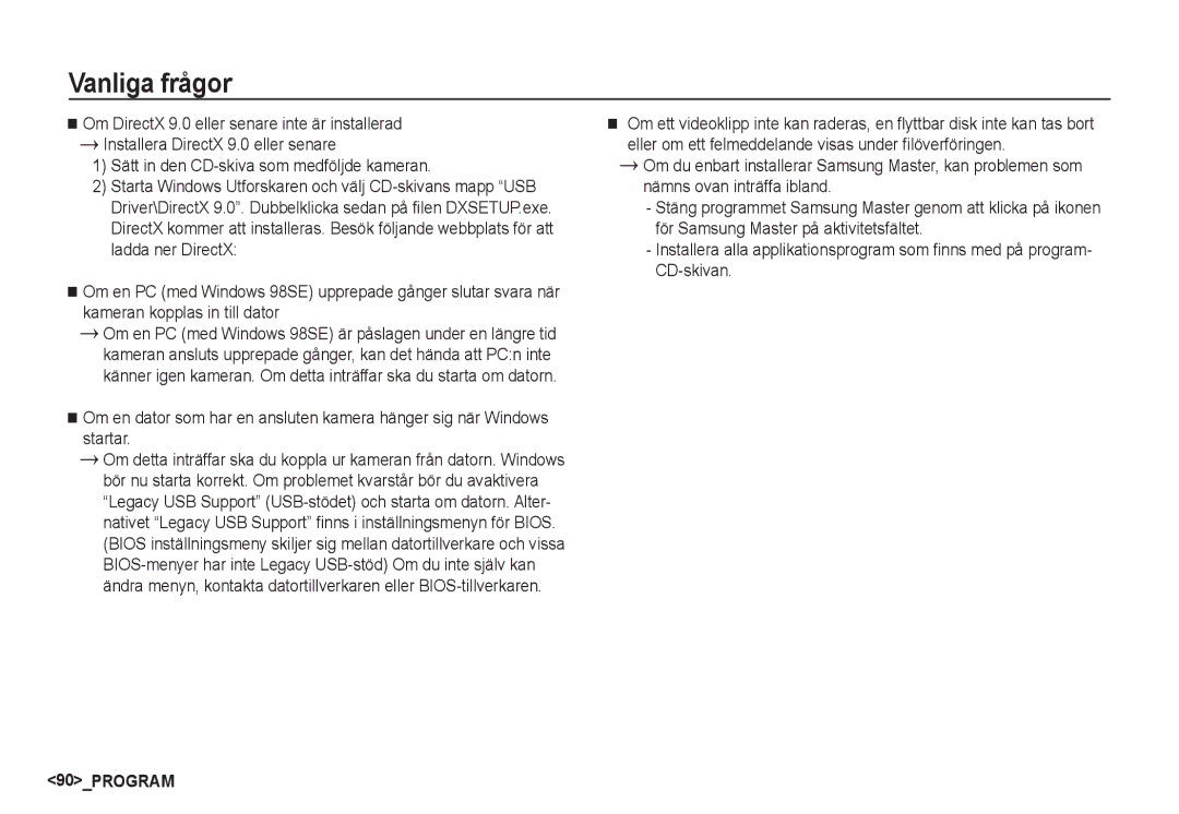 Samsung EC-S1050BDA/DE, EC-S1060BDA/E3, EC-S1060SDA/E3, EC-S1060SBA/E2, EC-S1050SBB/E2, EC-S1060BBA/E2 manual 90PROGRAM 