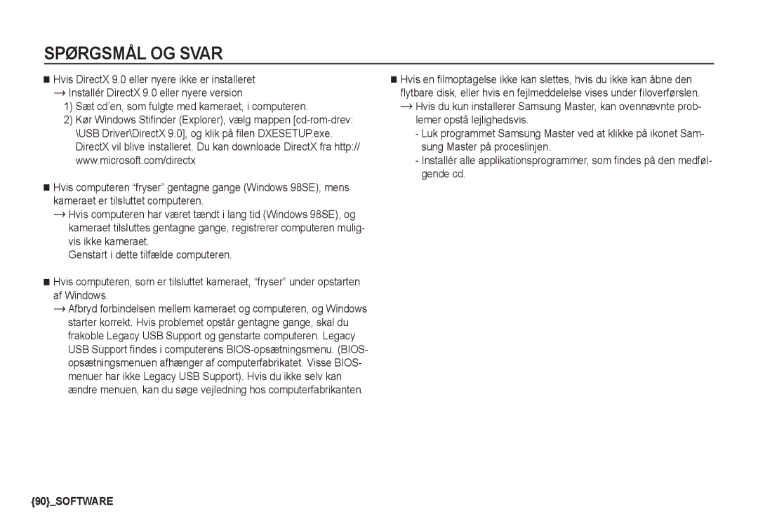 Samsung EC-S1050BDA/DE, EC-S1060BDA/E3, EC-S1060SDA/E3, EC-S1060SBA/E2, EC-S1050SBB/E2, EC-S1060BBA/E2 manual 90SOFTWARE 