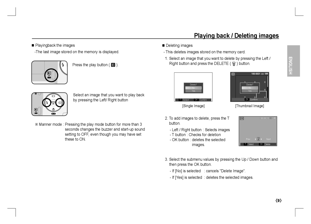 Samsung EC-S1060SBA/IT, EC-S1060BDA/E3, EC-S1060SDA/E3, EC-S1060SBA/E2 manual Playing back / Deleting images, Single Image 