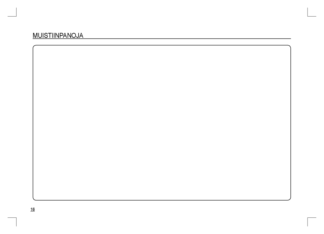 Samsung EC-S1060SBA/RU, EC-S1060BDA/E3, EC-S1060SDA/E3, EC-S1060SBA/E2, EC-S1060S01KFR, EC-S1060BBA/E2 manual Muistiinpanoja 