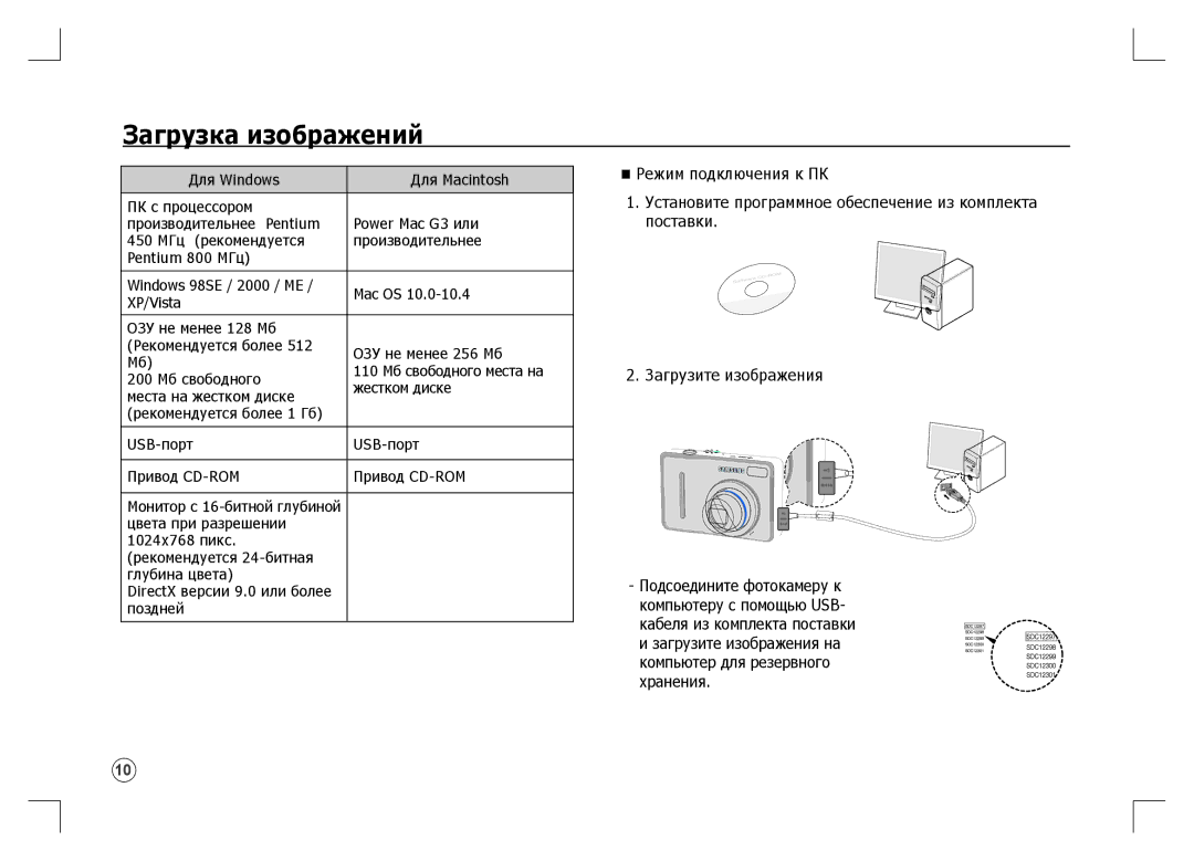 Samsung EC-S1060SBA/IT, EC-S1060BDA/E3, EC-S1060SDA/E3, EC-S1060SBA/E2, EC-S1060S01KFR, EC-S1060BBA/E2 Загрузка изображений 