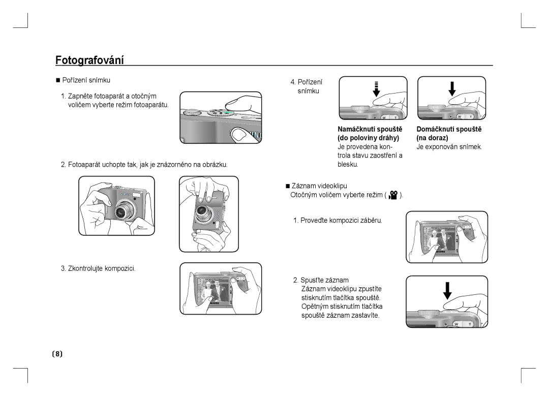 Samsung EC-S1060BBC/E1, EC-S1060BDA/E3, EC-S1060SDA/E3, EC-S1060SBA/E2 manual Fotografování, Pořízení snímku, Je provedena kon 